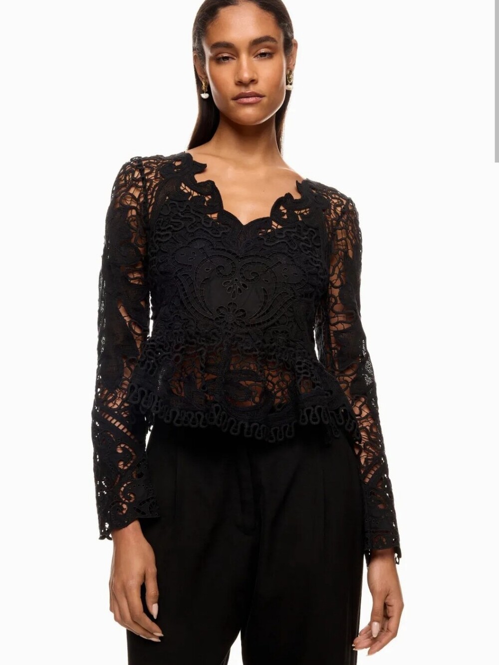 SEA NEW YORK GIANNA LACE TOP 100% Cotton SIZE 10 MSRP $465